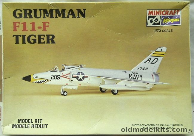 Hasegawa 1/72 Grumman F11-F Tiger - Navy or Blue Angels - (F11F / F11F1), 1151 plastic model kit